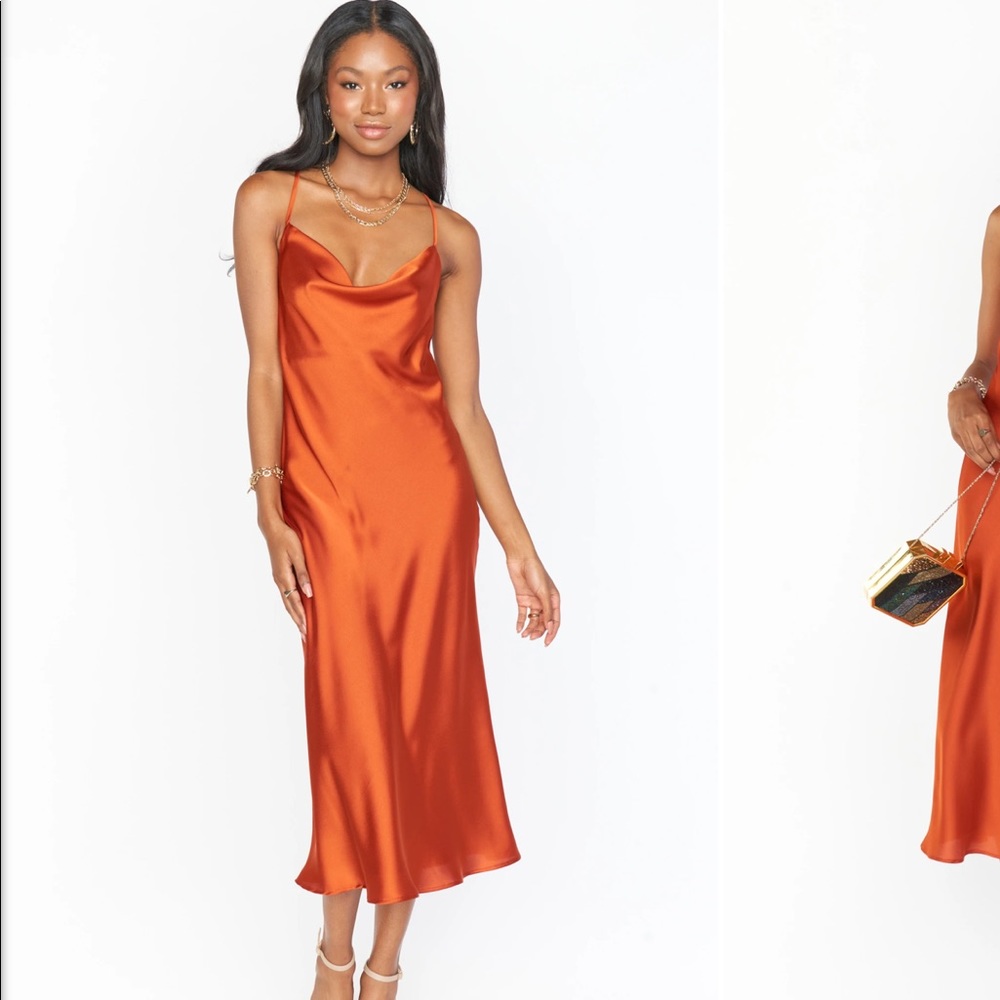 Mumu Bridesmaid dress.  Burnt orange. XS. Verona Cowl dress.